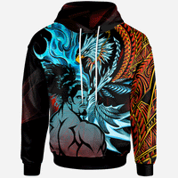 Samoa Hoodie Samoan Warrior With Eagle Unisex Black - Polynesian Pride