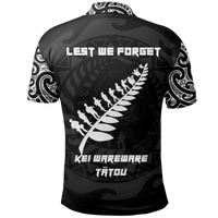 New Zealand ANZAC Spirit Polo Shirt Lest We Forget Maori Tattoo - Polynesian Pride