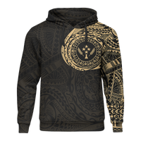 Micronesia All Over Print Hoodie Kosrae In My Heart Gold Unisex Black - Polynesian Pride