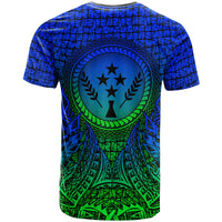 Kosrae Micronesian T Shirt Circle Pattern Blue - Polynesian Pride