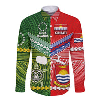 Kiribati And Cook Islands Hawaii Long Sleeve Button Shirt Together LT8 - Polynesian Pride