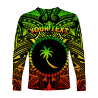 (Custom Personalised) Chuuk Flag Long Sleeve Shirt Micronesia Style Reggae LT13 - Polynesian Pride