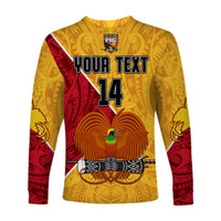 (Custom Text and Number) The Kumuls PNG Long Sleeve Shirt Papua New Guinea Polynesian Dynamic Style LT14 - Polynesian Pride