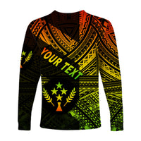 (Custom Personalised) FSM Kosrae Long Sleeve Shirts Original Style - Reggae LT8 - Polynesian Pride