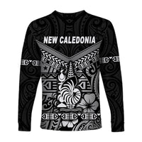 (Custom Personalised) New Caledonia Long Sleeve Shirts Simple Style - Black LT8 - Polynesian Pride