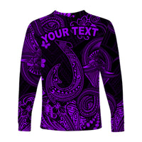 (Custom Personalised) Hawaii Fish Hook Polynesian Long Sleeve Shirt Unique Style - Purple LT8 - Polynesian Pride
