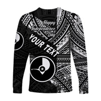 (Custom Personalised) FSM Yap Long Sleeve Shirts Happy Independence Day Original Vibes - Black LT8 - Polynesian Pride
