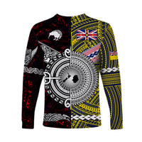 New Zealand Maori Aotearoa And Niue Together Long Sleeve Shirts - Red LT8 - Polynesian Pride