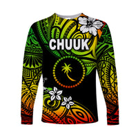 (Custom Personalised) FSM Chuuk Long Sleeve Shirts Unique Vibes - Reggae LT8 - Polynesian Pride