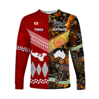 Tonga Ngatu And Australia Aboriginal Long Sleeve Shirts Together LT8 - Polynesian Pride