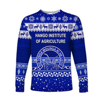 Hango Institute of Agriculture Christmas Long Sleeve Shirt Simple Style LT8 Unisex Blue - Polynesian Pride