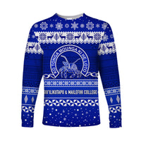 Siu'ilikutapu & Mailefihi College Christmas Long Sleeve Shirt Simple Style LT8 Unisex Blue - Polynesian Pride