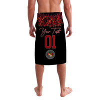Custom Tonga Lavalava Emancipation Day Tupenu Independence Day Unique Kahoa Heilala Flower Black LT8 - Polynesian Pride