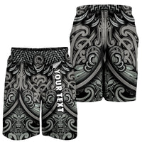 (Custom Personalised) New Zealand Silver Fern Rugby Men Shorts All Black NZ Maori Pattern LT13 - Polynesian Pride