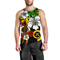 Vanuatu Men Tank Top Polynesia Tie Dye Hibiscus Flowers LT13 Art - Polynesian Pride