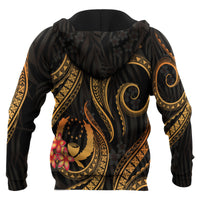 Pohnpei Micronesian Zip up Hoodie Gold Plumeria - Polynesian Pride