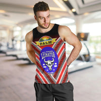 Mate Ma'a Tonga Men Tank Top Leimatu'a Bulls Creative Style - Red NO.1 LT8 - Polynesian Pride
