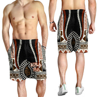 Bula Fiji Men Short Masi Tapa Patterns Style LT6 - Polynesian Pride