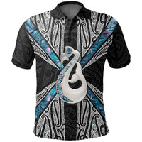 Maori Moko Tattoo Polo Shirt, Manaia Paua Shell Golf Shirts Unisex Black - Polynesian Pride