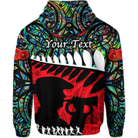 Custom New Zealand Maori ANZAC Hoodie Remembrance Soldier Paua Shell LT8 - Polynesian Pride