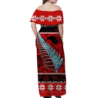 New Zealand Christmas Matching Dress and Hawaiian Shirt Paua Shell Silver Fern Meri Kirihimete LT14 - Polynesian Pride