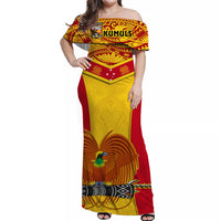 Papua New Guinea Rugby Matching Dress and Hawaiian Shirt PNG Kumuls Bird Of Paradise Yellow LT14 - Polynesian Pride