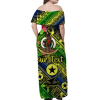 (Custom Personalised) Vanuatu Malampa Off Shoulder Long Dress Independence Be Proud LT8 - Polynesian Pride