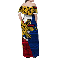 Filipino Matching Dress and Hawaiian Shirt Tribal Flag Style LT6 - Polynesian Pride