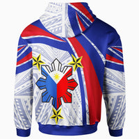 Philippines Hoodie Polynesian Pattern With Flag - Polynesian Pride
