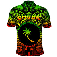 Chuuk Flag Polo Shirt Micronesia Style Reggae LT13 - Polynesian Pride