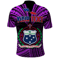 Custom Samoa Tatau Polo Shirt Purple Polynesian Proud Samoan LT13 - Polynesian Pride
