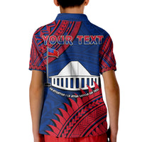 Custom F.A.S.T Samoa Polo Shirt KID Samoan Coat Of Arms Polynesian Pattern LT14 - Polynesian Pride