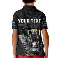 Custom New Zealand 2022 Rugby Polo Shirt Black Fern Proud Champions RWC LT14 - Polynesian Pride