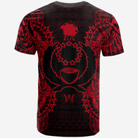 Pohnpei All T Shirt Pohnpei Flag Map Polynesian Tattoo Red - Polynesian Pride