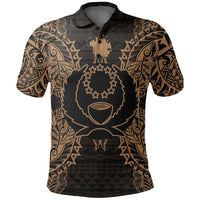 Pohnpei Polo Shirt Pohnpei Flag Map Polynesian Tattoo Gold Unisex Gold - Polynesian Pride