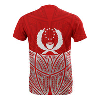 Pohnpei Polynesian Custom T Shirt Red Pride Map And Seal - Polynesian Pride
