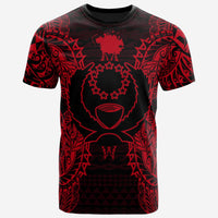 Pohnpei All T Shirt Pohnpei Flag Map Polynesian Tattoo Red Unisex Gold - Polynesian Pride