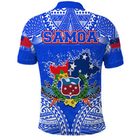 Toa Samoa Polynesian Rugby Polo Shirt Samoan Flag Blue Color LT9 - Polynesian Pride