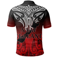 New Zealand Polo Shirt Maori Kiwi Bird Symbols Map - Polynesian Pride