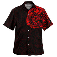 Polynesian Hawaiian Shirt - Polynesian Tattoo Style Version 2 Red Red - Polynesian Pride