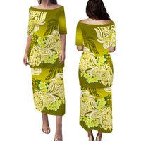 Polynesian Floral Tribal Puletasi Dress - Yellow LT9 - Polynesian Pride