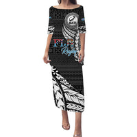 Fiji Rugby Bati Black New Style Puletasi Dress - LT2 Women Black - Polynesian Pride