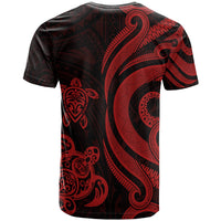 Tahiti Polynesian T Shirt Red Tentacle Turtle - Polynesian Pride