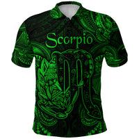 Scorpio Zodiac Polynesian Polo Shirt Unique Style Green LT8 - Polynesian Pride
