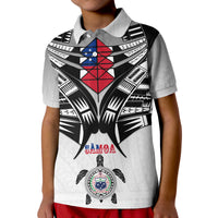 Samoa Black Saturday Polo Shirt Visual Arts LT9 Kid White - Polynesian Pride