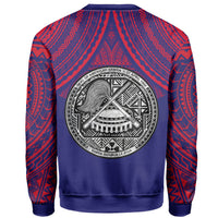 American Samoa Polynesian Coat Of Arms Bald Eagle Sweatshirt - Polynesian Pride