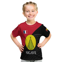 Sigave Chiefdom Wallis et Futuna T Shirt KID Polynesian Pattern and Flag LT13 Youth XL Size14 - Polynesian Pride