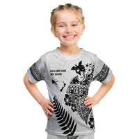 Papua New Guinea and New Zealand T Shirt KID White Maori Polynesian LT13 Youth XL Size14 - Polynesian Pride