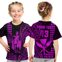(Custom Text and Number) Hawaii Day Kakau T Shirt Proud To Be Hawaiian Purple King Kamehameha and Kanaka Maoli LT13 - Polynesian Pride