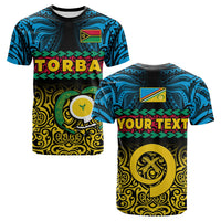 Custom Torba Province T Shirt Vanuatuan Pig Tusk Polynesian Flag Style LT14 Black - Polynesian Pride